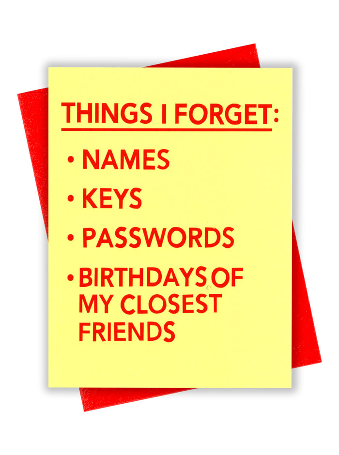 Things I Forget
